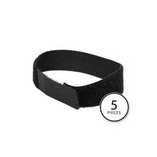 5-pack Black Alesis Hook  Loop Cable Tie Down Straps Cord Wire Orgranization