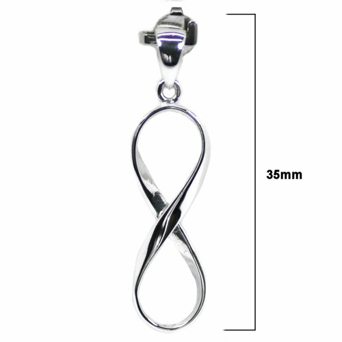 Ouroboros Symbol Pendant Solid Sterling Silver Infinity Lemniscate P045 - Picture 2 of 6