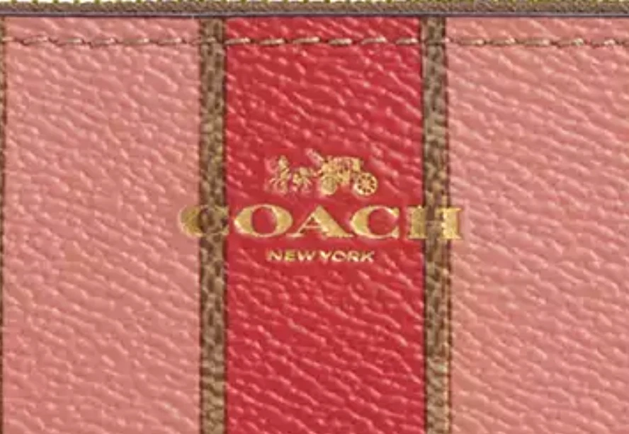 ? Polsino Coach con zip angolare CAQ76 Tan Multi (arancione) Firmato Tela Nuovo con etichette