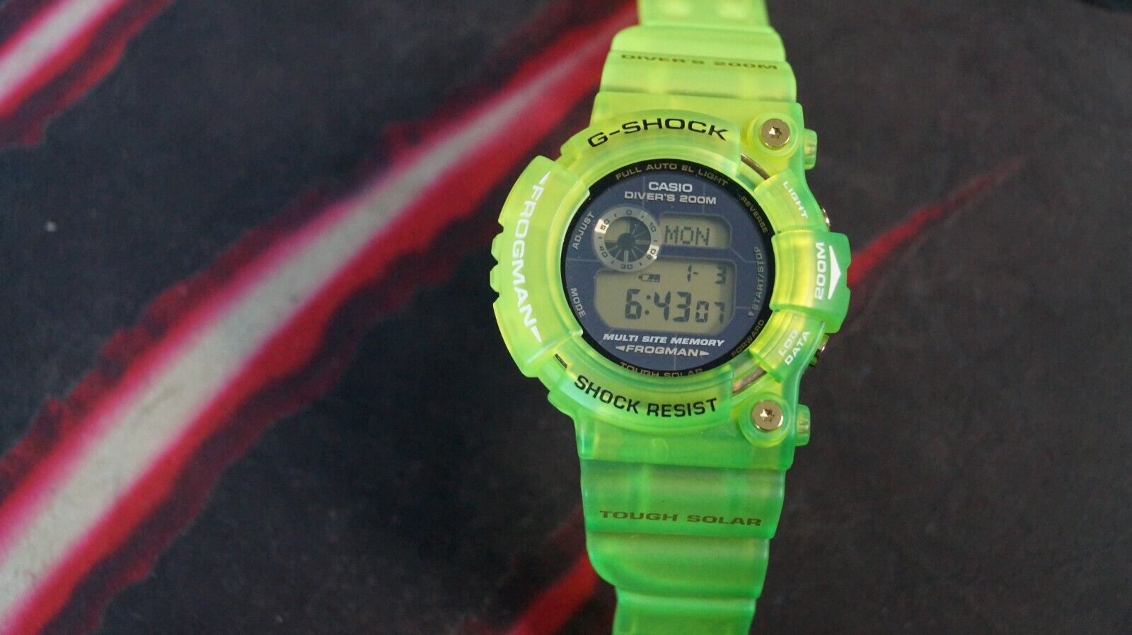 Casio Frogman GW-200F Light Green Gold G-Shock 2422 Titanium Resin ID Timer  Date