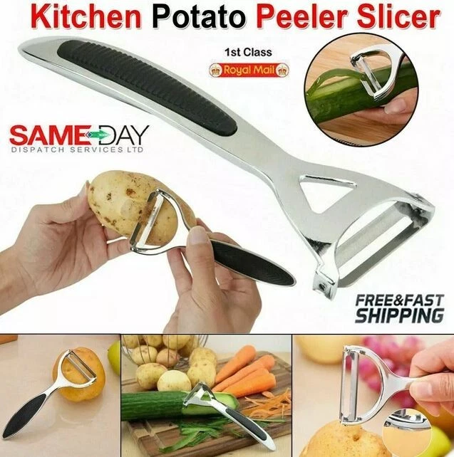 Heavy Duty Chrome Alloy Kitchen Potato Peeler Fruit Vegetable Rapid Slicer UK