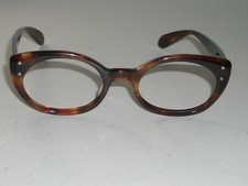 1970's 47 20 5 1/2" VINTAGE BAUSCH  LOMB THICK SHINY TORTOISE FRAMES ONLY MINT