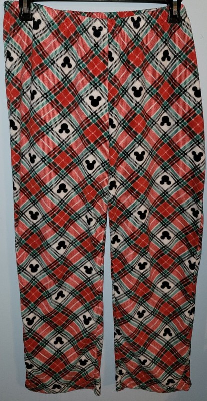 Disney Mickey Mouse Red Green White Black Plaid Pajama Lounge Pants XL