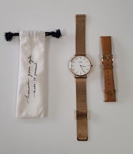 CLUSE Montre femme Doré bracelet acier inoxydable + bracelet cuir véritable/EB09