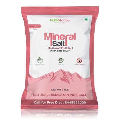 NutroActive MineralSalt Iodized Himalayan Pink Rock Salt Extra Fine Grain 