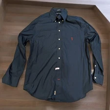 Daniel Cremieux Collection VTG long sleeve Navy Blue button shirt mens M