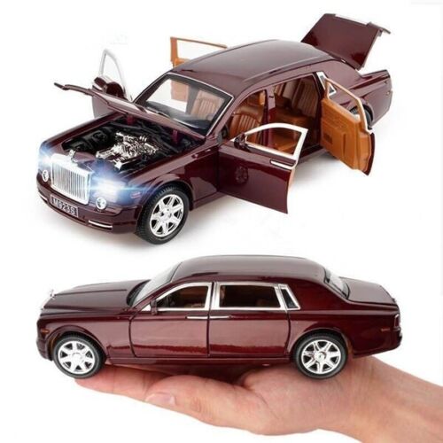 1:24 Scale Rolls-Royce Phantom Diecast Model Car Toy Collection Sound &Light Toy - Afbeelding 1 van 13