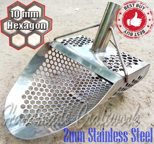 Metal Detector Scoop HEX -10 Beach Sand Shovel Hunting Tool Stainless Steel CooB - Picture 1 of 10