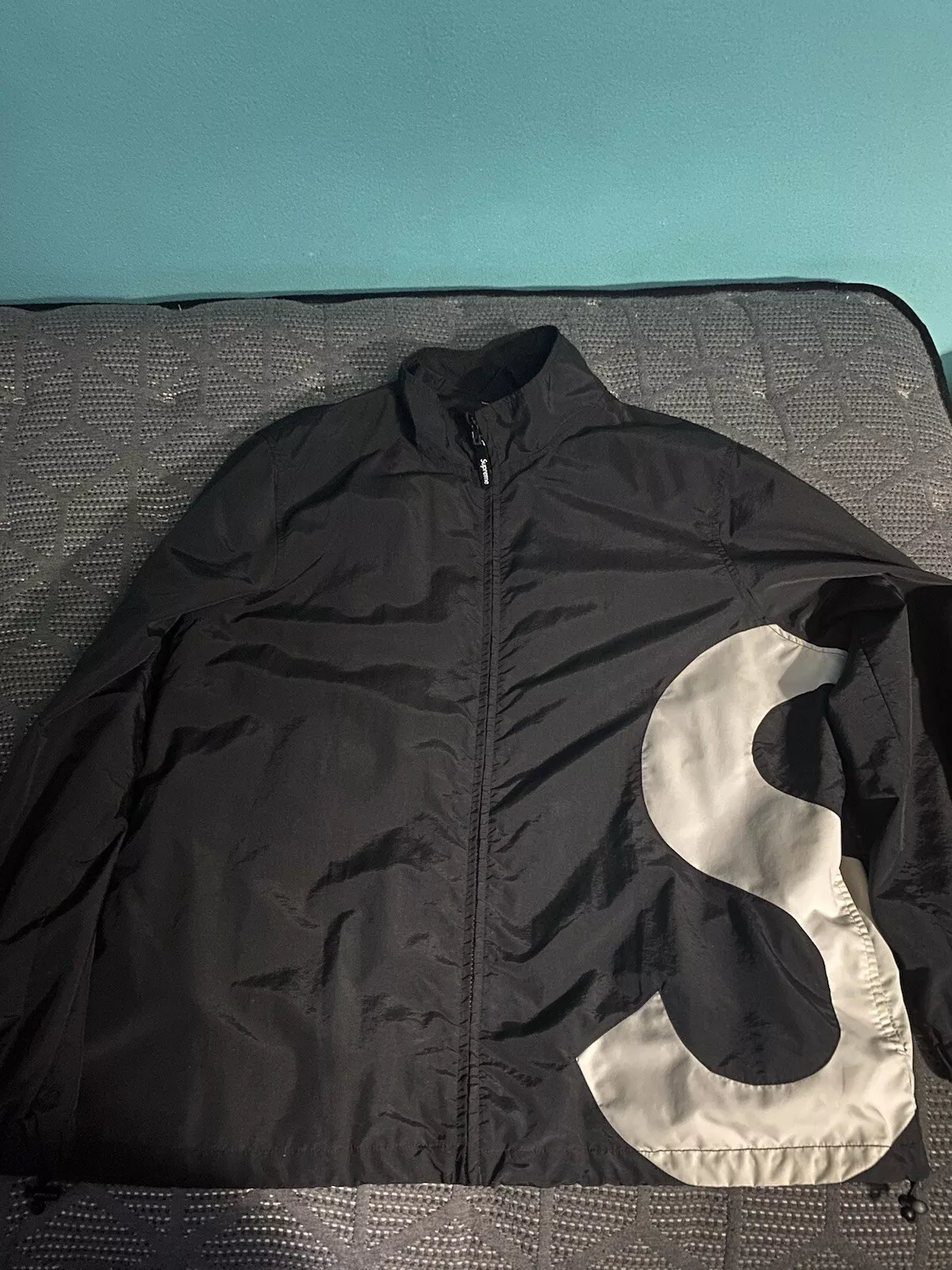 Veste de survêtement Supreme S logo noir SS19
