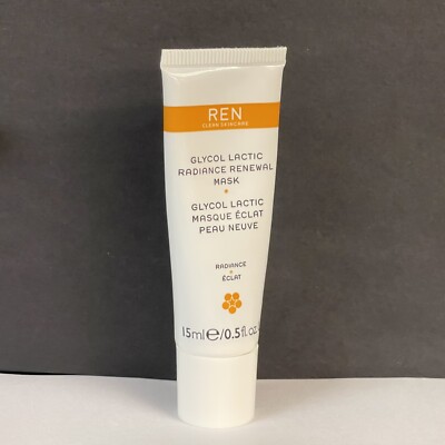 REN Glycol Lactic Radiance RENEWAL MASK 0.5 oz (15 ml) Travel Size - SEALED