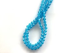 50 Aquamarine Bicone Czech Glass Beads 6MM LIMITED