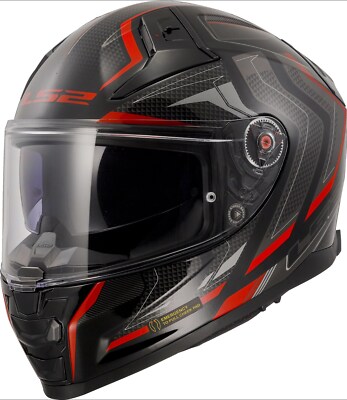 LS2 FF811 Vector II Alizer Black Red Gr. M Motorradhelm Integralhelm rot