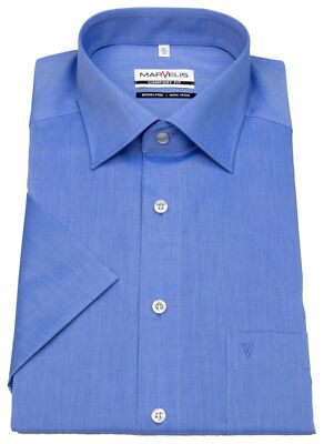Marvelis Herren Kurzarmhemd Comfort Fit Chambray blau 7959 12 13