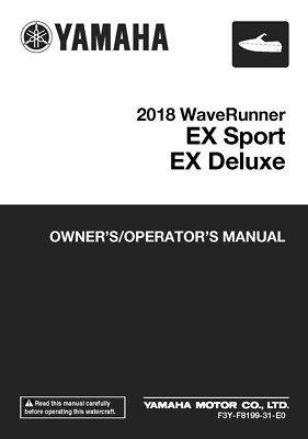 Yamaha Owners Manual Book 2018 WaveRunner EX Sport & EX Deluxe.
