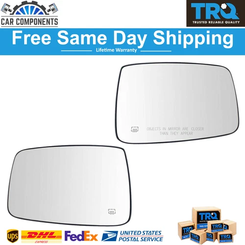 TRQ New Mirror Fits Glass LH & RH Sides Power Heated Set For 2010-2019 Dodge Ram