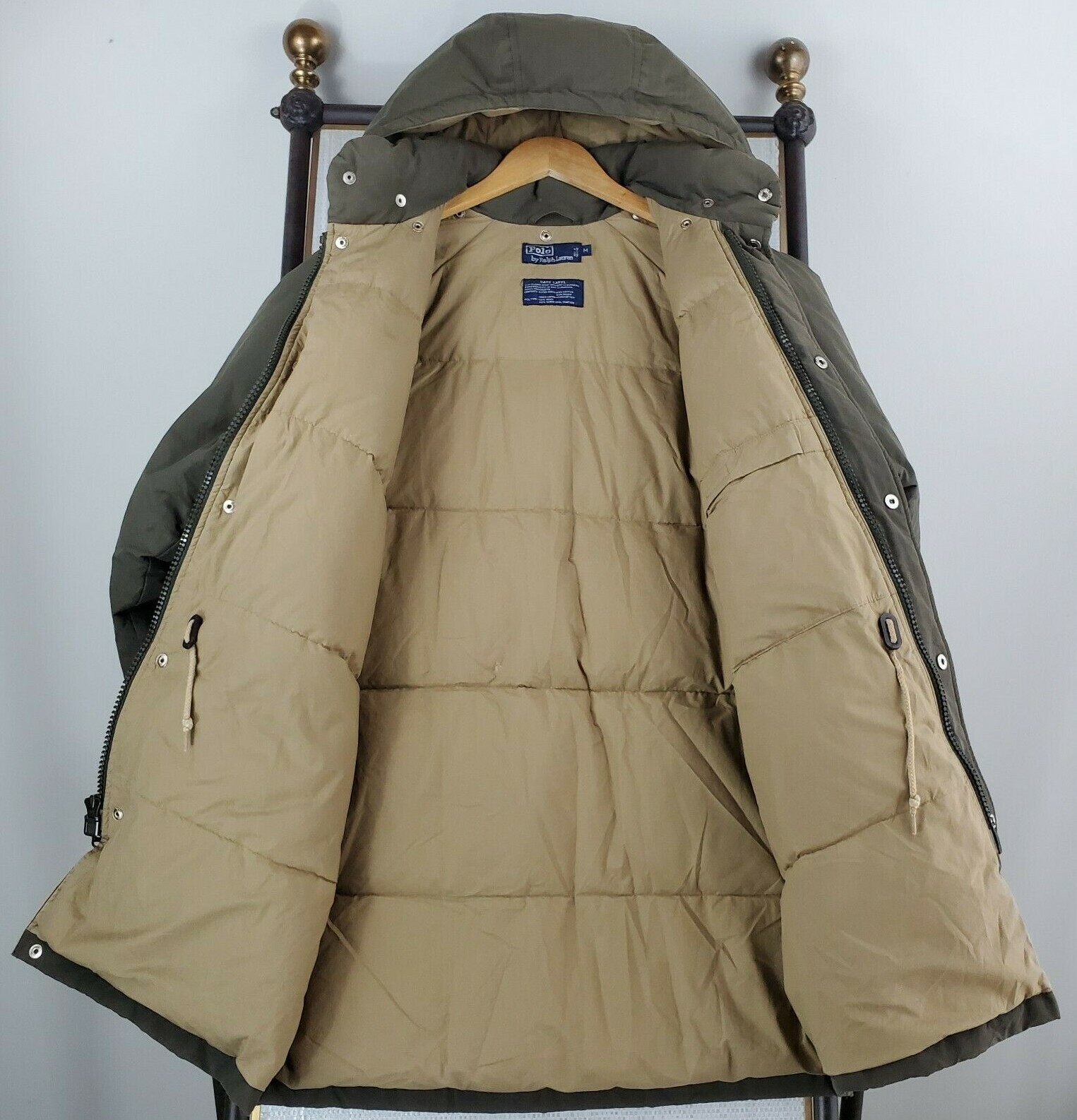 Rare VTG 90s POLO RALPH LAUREN Medium Suicide Ski Down Olive Puffer Coat Jacket image 8