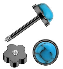 G23 Titanium Handmade Turquoise Stud Earrings for Sensitive Skin Hypoallergenic