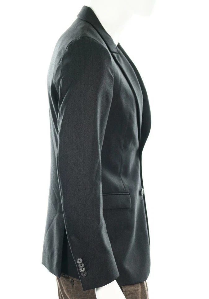 Z Zegna 120626 Drop 8 Deco Charcoal Grey Men's Blazer Jacket sz 48R $995 - Image 2 of 4