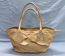 Roberta Gandolfi Beige Leather Studded Bow Detail Hobo Shoulder Hand Bag Purse