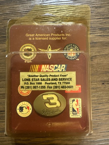 DALE EARNHARDT #3 PURE PEWTER SIGNATURE LOGO NASCAR RACING HAT PIN LAPEL PIN - Picture 6 of 6
