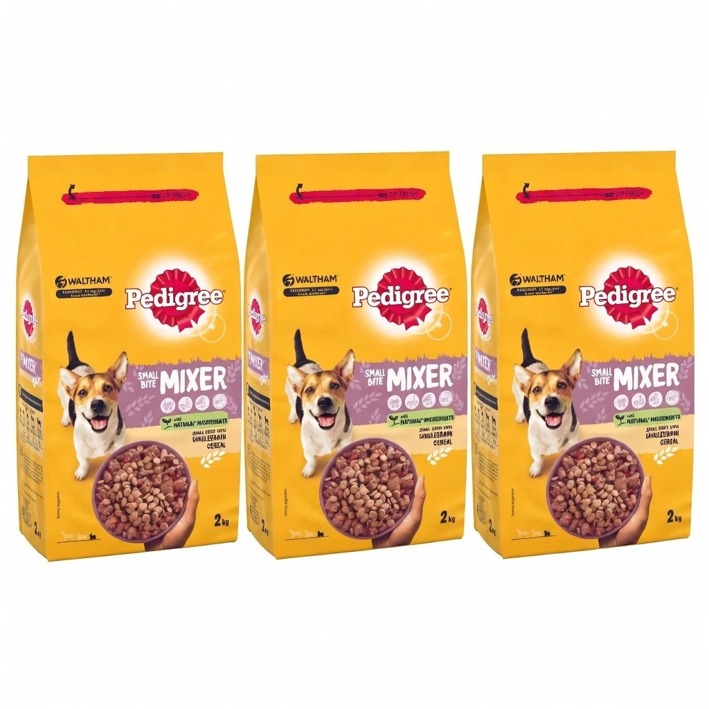 Pedigree Small Bite Mixer Adult Small Dog Dry Food with Wholegrain Cereal 2kg