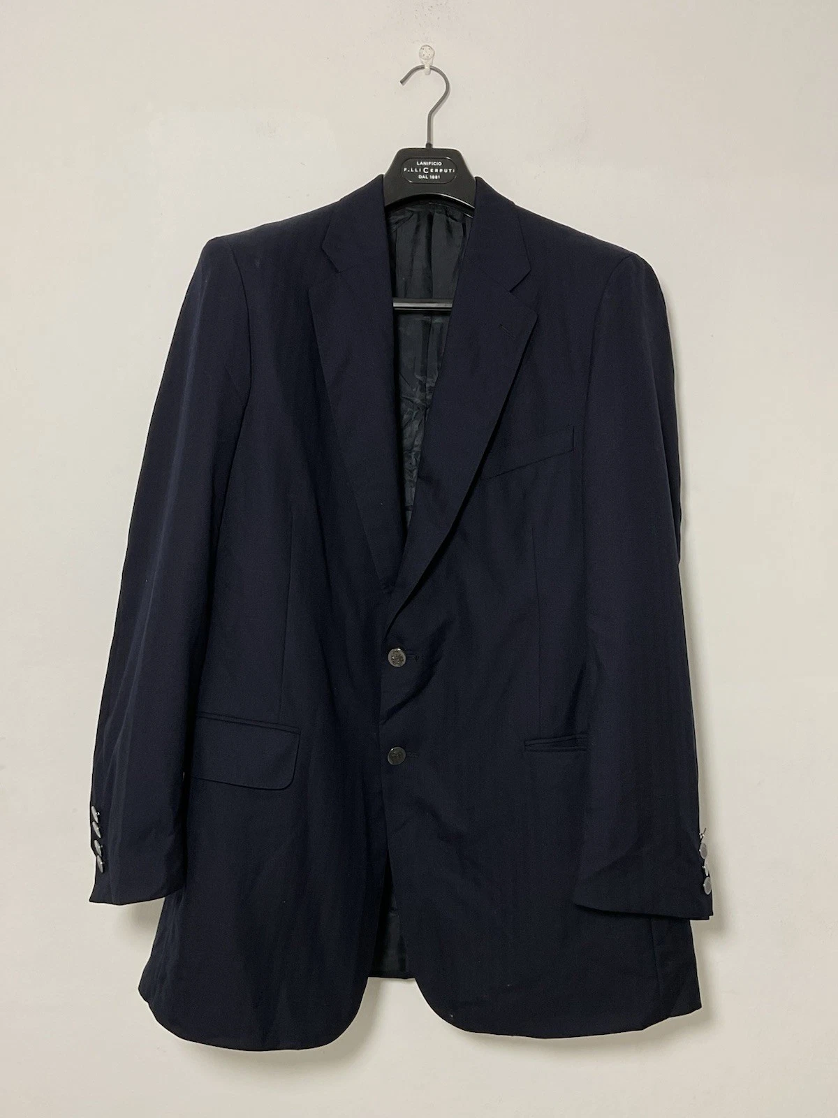 Samuelsohn Men’s Wool High End Blazer Two Button In Navy Blue Tailored By E.C