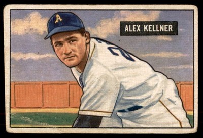 1951 Bowman #57 ALEX KELLNER  Philadelphia Athletics  VG+ (Bend LL)
