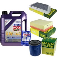 Inspektionskit Filter Liqui Moly ÖL 5L 5W-40 FüR Peugeot 206 CC 2D 2.0 S16 2A/C