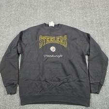 Vintage Pittsburgh Steelers Sweatshirt Mens Large Black NFL Lee Sport 90s USA