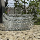 Vintage Anchor Hocking Fountainware Boat Ice Cream Dishes 8” Set of 4