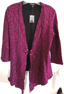 Citiknits Open Cardigan Effortless Style Faux Jewel Hook, M (40'' Bust, 35''Long)