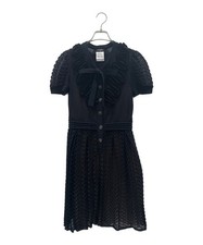 CHANEL 1910s Knit Black Dress/ Black/ Size 38