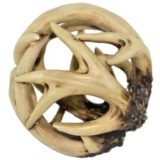 Decorative Entwined Spherical Rattan Antler Ball 4.25" -Log Cabin Table Cente...
