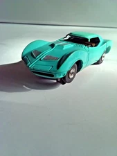AFX AURORA #1380 HO SLOT CAR '65 CHEVY MAKO SHARK II TURQUOISE MISSING PARTS :(