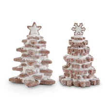 K & K Interiors - Glittered Frosted Gingerbread Tree - 54435A