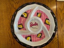FAO Schwartz Barbie Themed Divided Party Tray, 15&rdquo; Round, Melamine