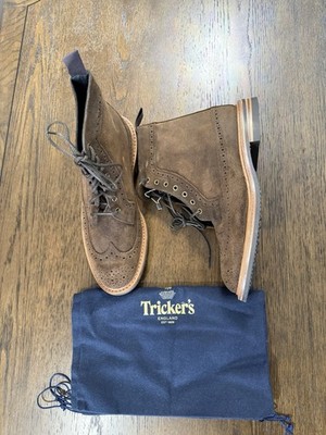 MADE IN UK - 11 US / 10 UK- Trickers - BOOTS BROGUES - WAXY SUEDE