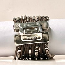 UNOde50 Silver Leather Bracelet. Limited edition. Very Rate. Excellent Cond