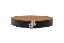 Hugo Boss Womens Monogram Leather Belt Icon Black 80cm-30 ( fits 28”) Brand New