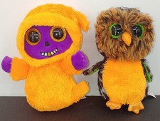 Ty Beanie Boos Midnight The Owl And Skeleton The Reaper 6" No Bag Lot Of 2