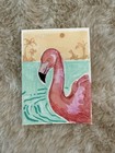 ACEO Original Painting,  Flamingo, Signed — photo 1
