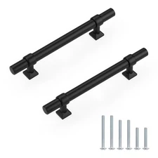 knobelite 15 Pack Hole Centers 4 inch Matte Black Cabinet Pulls, Stainless St...