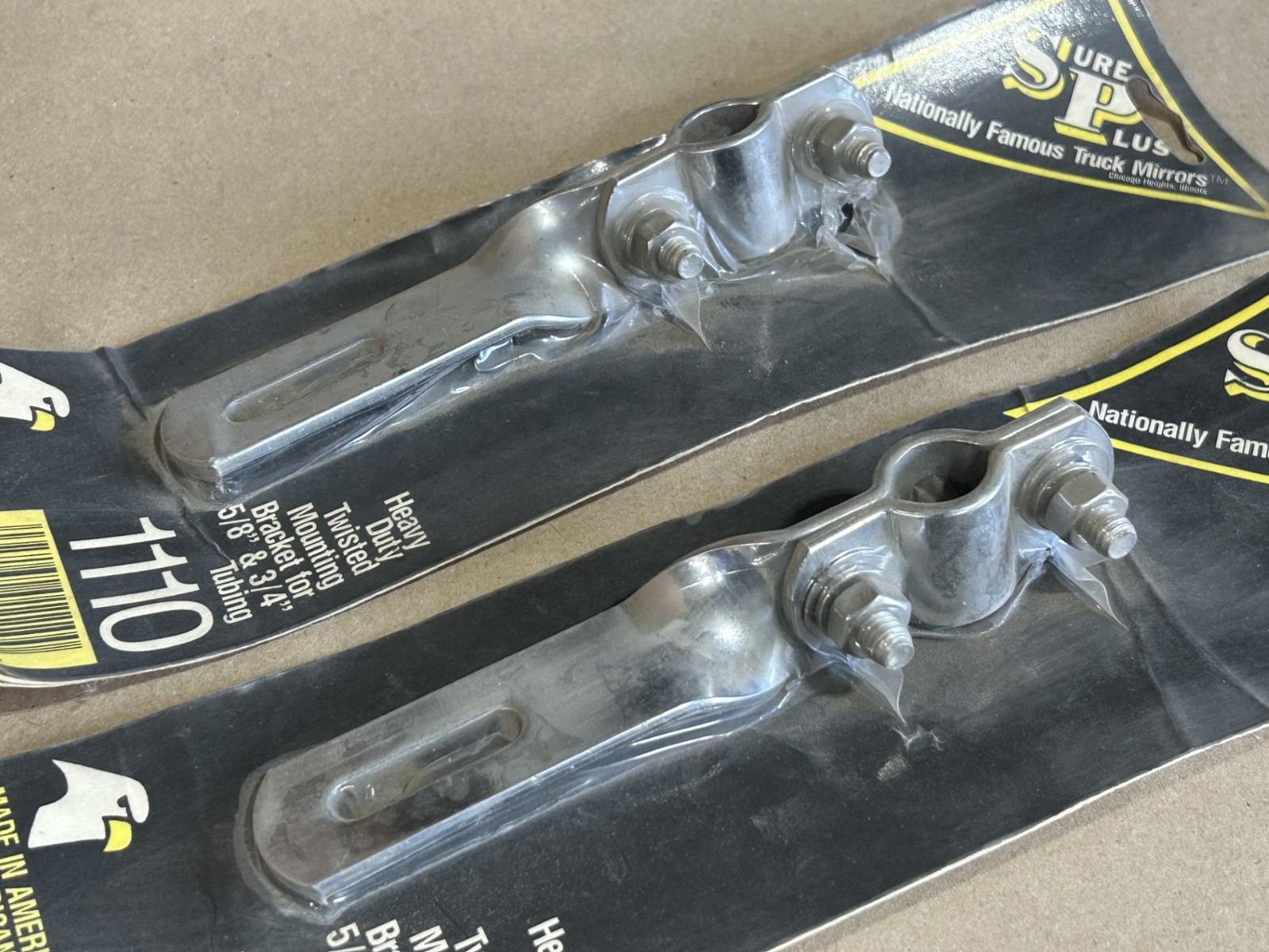 (2) Sure Plus 1110 Heavy Twisted Mirror Mounting Bracket for 5/8" & 3/4" Tube