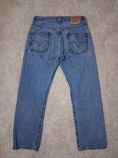 Vintage Levi's 501 Jeans Denim Men's 32X30 Button Fly Stright Leg Light Wash