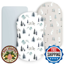 GRSSDER Stretchy Ultra Soft Fitted Bassinet Sheet Set 3-Pack, Universal Fit