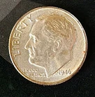 1946-P Roosevelt Dime 90% Silver 10c US Coin Phila. Mint Circulated Low Shipping