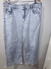 AE Women's Dreamy Drape Stretch Super High-Waisted Baggy Wide-Leg Jean Size 18 1
