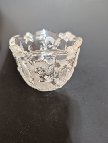 vintage Mikasa "Holiday Lights" frosted crystal votive candle holder