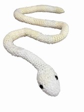 New Handmade Crochet Snake Plushie white 7 feet long