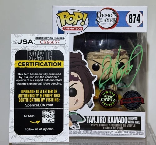 Natsuki Hanae Japanese JVA Signed Tanjiro #874 CHASE Demon Slayer Funko Pop JSA
